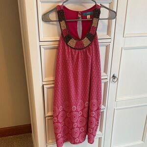 Pink Wood Beaded Dress